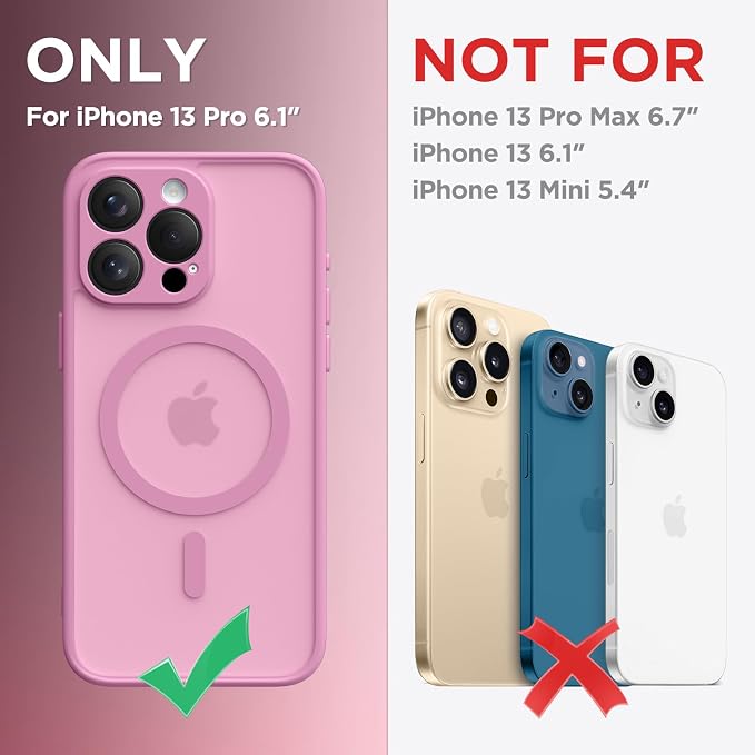 CAPRARO for iPhone 13 Pro Max Case, Compatible with MagSafe | Upgraded [Full Camera Protection] Shockproof Protective Slim Translucent Matte Magnetic Phone Case 6.7'', Grape Purple - Image 2