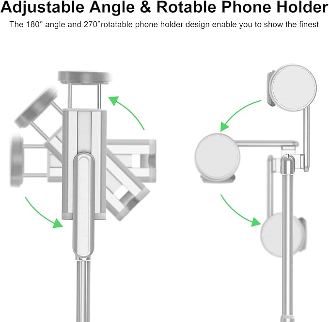 ATUMTEK Selfie Stick Tripod, 3-in-1 Extendable Aluminum Phone Tripod with Detachable Bluetooth Remote, Compatible with iPhone 17/16/15/14/13/12/11/11 Pro/XS Max/XR and Samsung Smartphones, White - Image 3