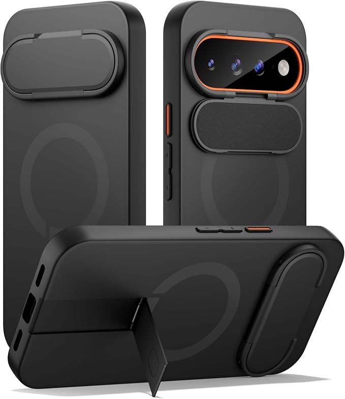 SURITCH for Google Pixel 11 Pro XL Phone Case, Compatible with MagSafe, Protective Cover with Camera Cover & Adjustable Metal Kickstand for Pixel 11 Pro XL 2026 -Black by SURITCH