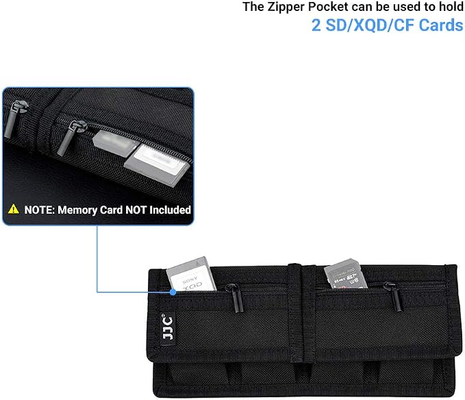 (6 Pockets) Camera Battery and SD Card Pouch Holder for 18650 x 8, AA, LP-E6N LP-E6NH LP-E17 EN-EL14 EN-EL15 NP-FW50 NP-FZ100 NP-W126S Battery,Suitable for Canon M50 Mark II 5DM4 6DM2 80D Sony A7R IV - Image 4