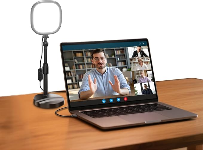 NEEWER Basics 5" Full Screen LED Ring Light with Stand for Desk Video Calls, CRI95, 10W Bi Color Edge Lit Zoom Conference Lighting for Computer Laptop Webcam Phone Streaming Recording, NL10 by Neewer