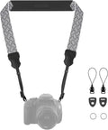 FIEIL Neck Strap Silicone Camera Straps - Padded Camera Strap, 1.5" Wide Adjustable Neck Strap - Compatible with Canon, Nikon, Sony, and More DSLR and Mirrorless Cameras (Black and White Stripes) by FIEIL
