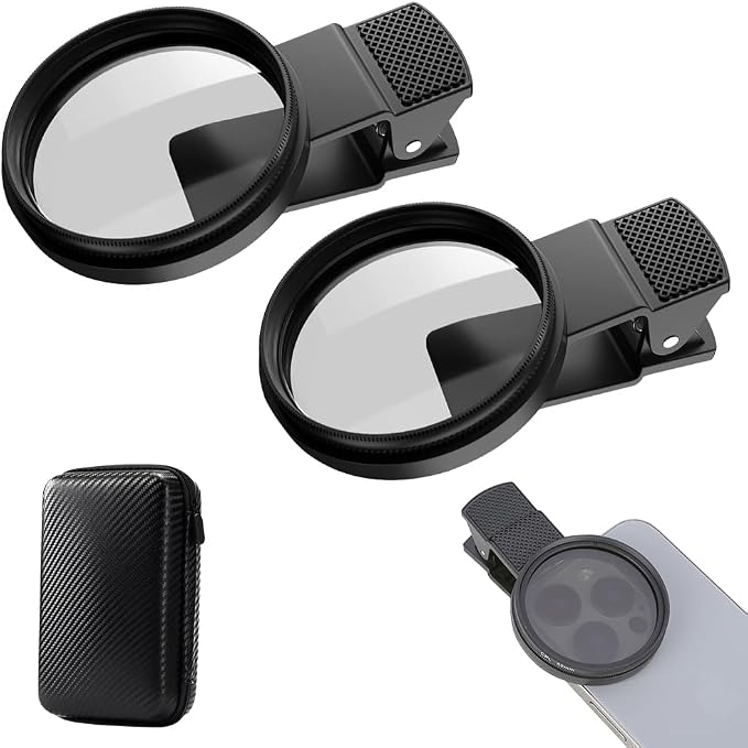 52mm Clip on CPL Phone Camera Lens Filter Kit, 2026 New Phone Filter, Portable Adjustable Polarizing Lens for Smartphone (2 Kit) by Happiness