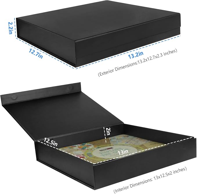 12x12 Scrapbook Storage Box for Scrapbooks, Papers and Supplies, Odor Free, Solid Black, 2 PCS 2 Pack - Image 4
