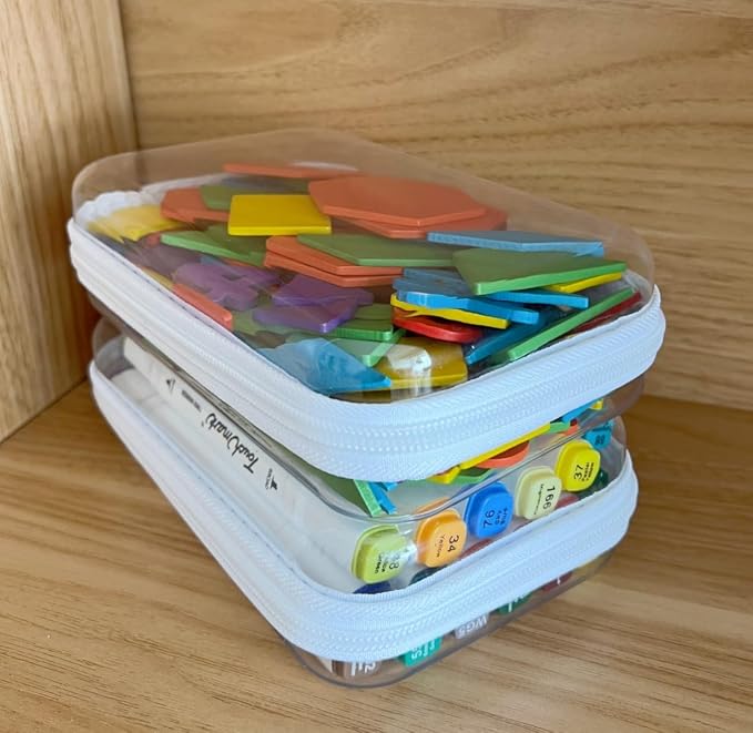 Clear Hard Shell Zipper Case Pencil Case Pouches for Cosmetic Storage Organizer(S+S) - Image 7