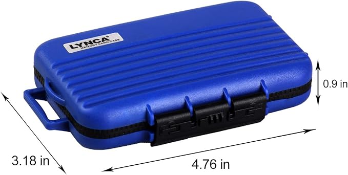 LYNCA 24 Slots Camera Memory Card Case Holder Water-Resistant Anti-Shock SD Card Case Holder Wallet for 8 SD Cards 4 CF Cards 12 Micro SD/TF Cards Storage Box, Compact Memory Cards Wallet (Blue) - Image 2