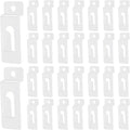 30Pcs Slatwall Utility Notch Hooks, Slat Wall Picture Display Hooks Hanger Panel Shelf Pegboard Slatwall Accessories for Photo Frame Painting Arts Hanging Home Office (White) by Waltool