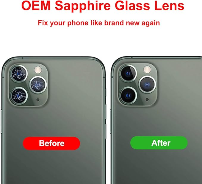 Original Back Rear Camera Lens Glass Replacement for iPhone 11 Pro Max and iPhone 11 Pro with Pre-Installed Adhesive and Repairing Toolkit - Image 4