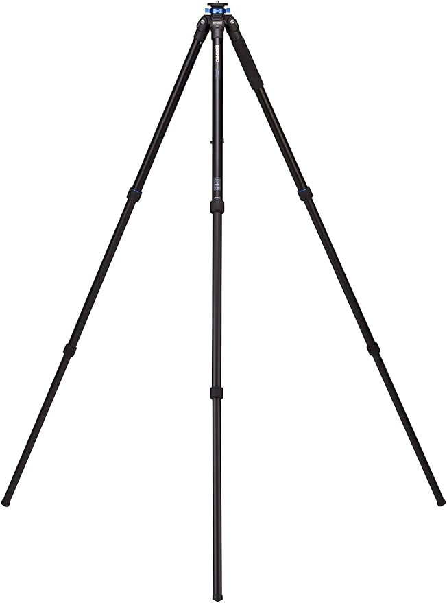 Benro Mach3 AL Series 4 Extra Long Tripod, 3 Section, Twist Lock Legs, 85.1" Maximum Height, 44.1 lb. Load Capacity- Black (TMA47AXL) by Benro