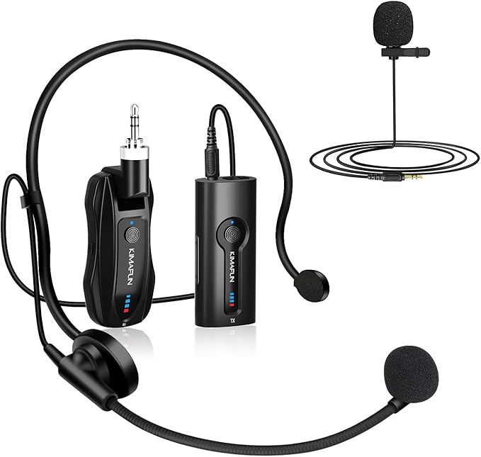 KIMAFUN Wireless Lavalier Microphone System, Wireless 2.4GHz Lapel Mics Handheld Mic 2 in 1 for Teaching, Teachers, Speech, Tour Guiding, Speaker, Amplifier, PA System, Broadcast, KM-G70(1TX1RX) by USKIMAFUN