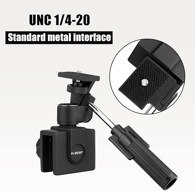 SVBONY SV126 Car Window Mount, for Spotting Scope/Binoculars/Camera (Metal | All Metal Material, Load-Bearing 5kg, 1/4 -20 Thread, Adjustable Vehicle Clamp Mount for Bird Watching Wildlife Observation - Image 4