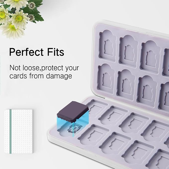 PERFECTSIGHT Switch Game Case Compatible with Nintendo Switch OLED & Switch Lite, 24 Switch Game Holder, Cute Switch Game Card Case Cartridge with 24 Slots Game Card Storag (Red and Purple) - Image 3