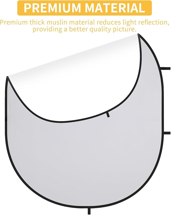 Kate Collapsible Pop-Up White Gray Backdrop for Self-Tape Auditions 583 | Collapsible Backdrop 5'x6.5'White Gray Portable Photography Background for Self-Tape Auditions, Professional Headshots - Image 2