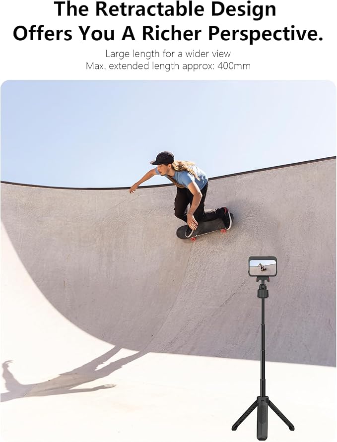 15.75" Selfie Stick Tripod Stand for Insta360 Ace Pro 2 Insta 360 X5 Accessories, Magnetic Quick Release Mini Extension Rod Shorty Handle Grip Monopod Extended Pole for Ace Pro Accessory - Image 7