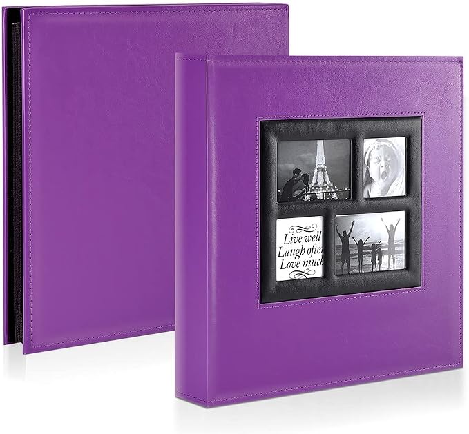 Ywlake Photo Album 4x6 500 Pockets Photos, Extra Large Capacity Family Wedding Picture Albums Holds 500 Horizontal and Vertical Photos Purple - Image 2