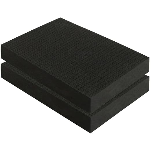 16x12x2 Inch Precut Gun Case Foam Inserts, Black Foam Padding 2 Pack | High-Density Customizable Padding for Gun Parts, Toolboxes, Camera Bags & Precision Equipment Protection by GUNTECHKIT