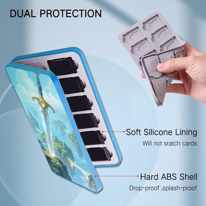 PERFECTSIGHT Switch Game Card Case for Nintendo Switc 2/ OLED/ Lite, 24 Switch Game Holder Cartridge Case with 24 Game & 48 Micro SD Cards Storage, Skyward Sword - Image 5