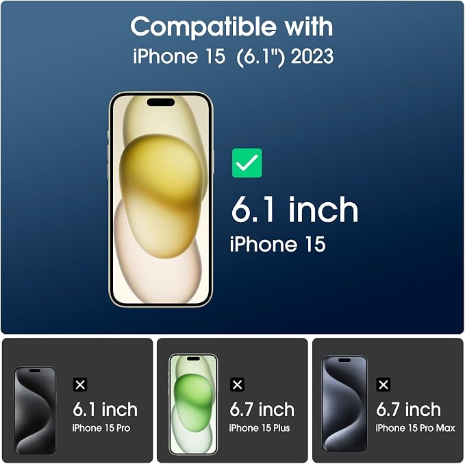 amFilm OneTouch for iPhone 15 Screen Protector 6.1'' Tempered Glass | Auto-Alignment, 30s Install, Bubble Free, Scratch & Drop Protection, HD Clear, Camera Lens Protector[2+2 Pack] (15-6.1'') - Image 2