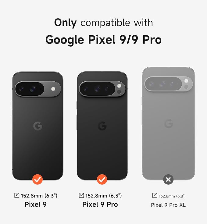 SURITCH for Google Pixel 9/9 Pro Phone Case, Compatible with MagSafe, Protective Cover with Camera Cover & Adjustable Metal Kickstand for Pixel 9/9 Pro -Black - Image 2