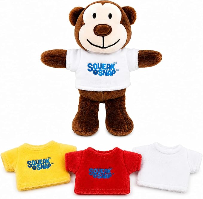 Dog Camera Attention Grabber, Photo Prop for Pet Photography, Baby and Newborn Photos, Plush Squeaker Bluetooth Shutter Release Remote, Attention Getter, 3 T-Shirts, iPhone Android by Unknown