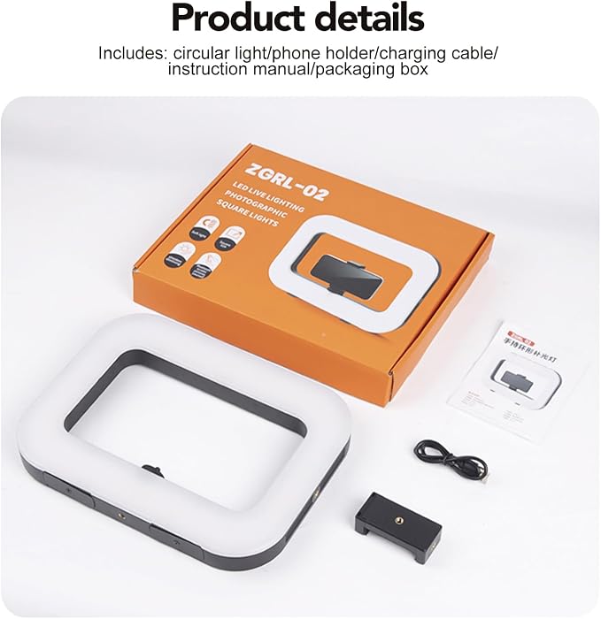 Smartphone Ring Selfie Light Kit Handheld LED Mobile Video Stabilizer Fill Lighting Rig Lights Built-in 8000mAh Battery Rechargeable for Phone Camera, YouTube, TIK tok Video Recording, Make up - Image 9