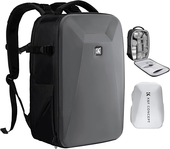 K&F CONCEPT Camera Backpack,Hardshell Photography DSLR Camera Bag | 15-15.6 Inch Laptop Compartment, Waterproof, Hard Shell Camera Case, Compatible with Canon/Nikon/Sony/DJI Mavic Drone, B07 by KFCONCEPT