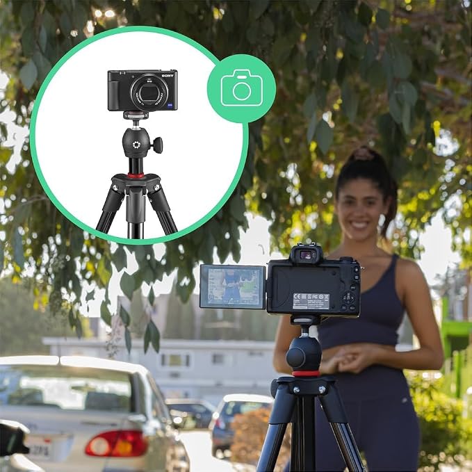 JOBY Compact Light Kit, Smartphone/Camera Tripod with Ball Head, Universal Smartphone Holder, Carrying Bag, for CSC, DSLR, Mirrorless Camera, Smartphone, Colour: Black, 1.5 Kg Capacity - Image 3