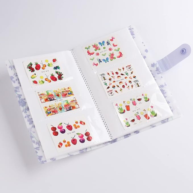 120 Slots Nail Stickers Storage Book Empty Nail Stickers Album Holder Photo Collection Book Water Decals Display Showing Shelf Binder Stencils Collecting Card Case Manicure Tools (Lvander) - Image 7