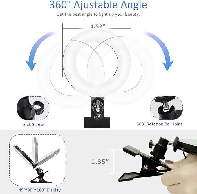 Video Conference Lighting Kit, Ring Light for Monitor Clip On | for Remote Working, Distance Learning,Zoom Calls, Self Broadcasting and Live Streaming, Computer Laptop Video Conferencing - Image 7