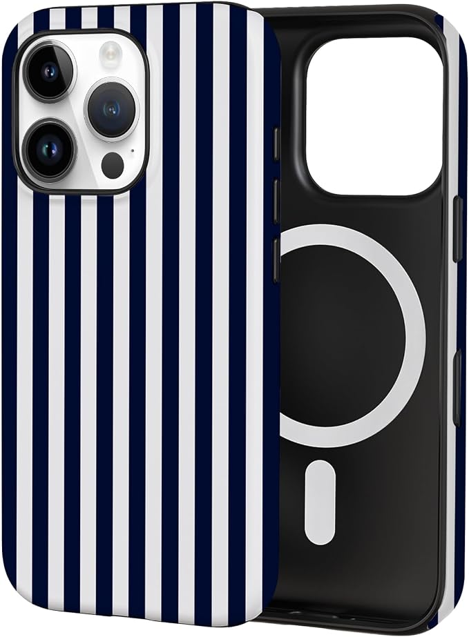 TPU Phone Case for iPhone 16 Pro Max, MagSafe Wireless Charging Compatible, Shockproof Slim Fit Protective Cover with Anti-Yellowing & Raised Camera Protection (Stripe 3, iPhone 16 Pro Max) by Unknown
