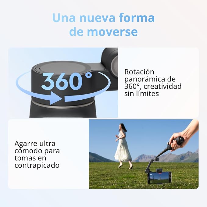 DJI Osmo Mobile 8 Gimbal Stabilizer for Phone, 3-Axis Stabilization | AI Native Tracking with Audio & Lighting, 360° Pan Rotation, Built-in Extension Rod & Tripod, 10h Battery, Extension Rod - Image 5