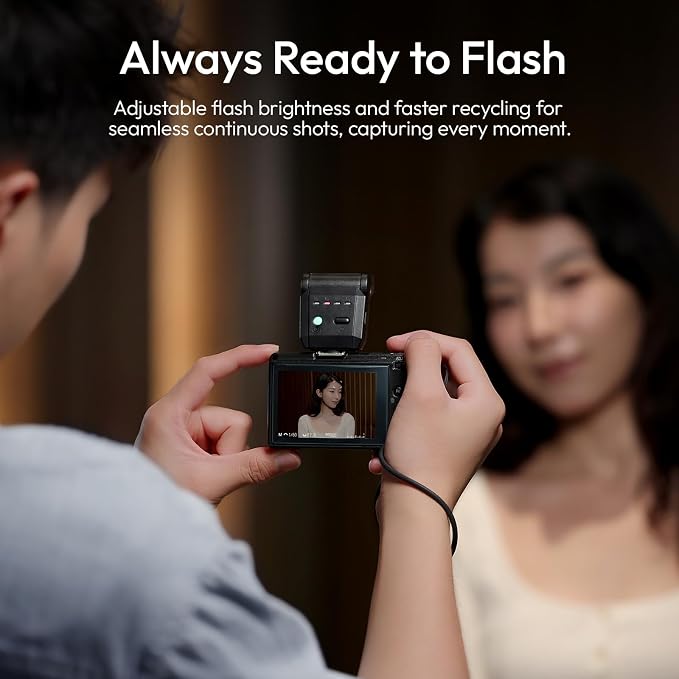 ULANZI SL03 Camera Mini Flash, Speedlite Video Light GN8 6500K for DSLR | For Sony/Canon/Fuji/Nikon, CRI 97, with Single-contact Universal Hot Shoe Mount, 90° Angle Adjustable, Typ-c Rechargeable - Image 7
