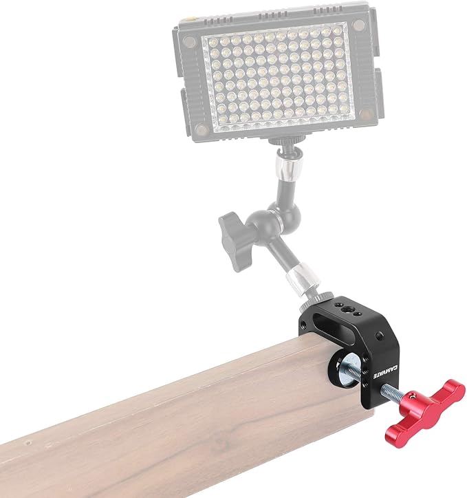 CAMVATE C Clamp with 1/4 and 3/8 thread hole for Camera Monitor(Red handle) - Image 3