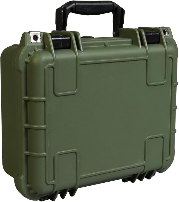 Jack Boss 14x 11.5x 6.5 Inch Hard Case, Portable Weather Waterproof Protective Camera Case with Customizable Foam, Fit Use of Drones, Camera, Equipments, Green by JACKBOSS