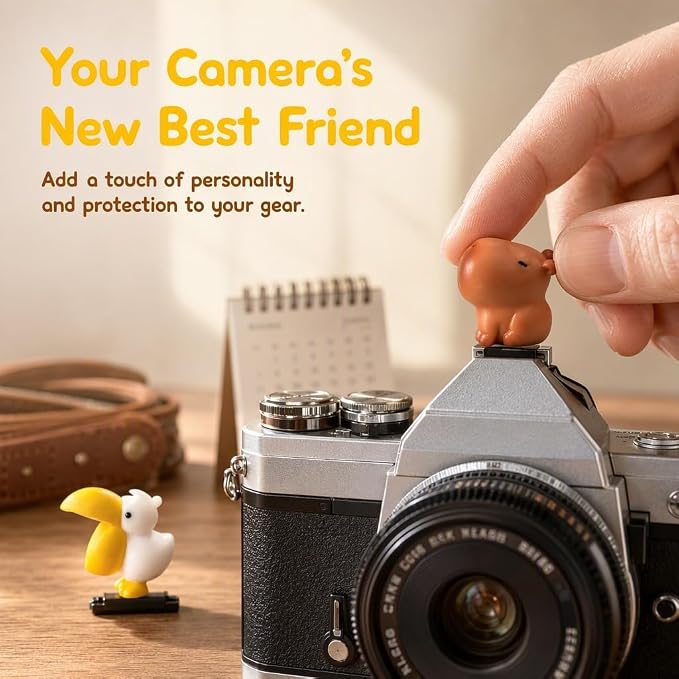 Camera Hot Shoe Cover, Cartoon Hot Shoe Cap, Hot Shoe Protector Compatible with Sony Fujifilm Fuji Canon Nikon Pentax Leical Panasonic (2pcs Goose Capybara) - Image 3