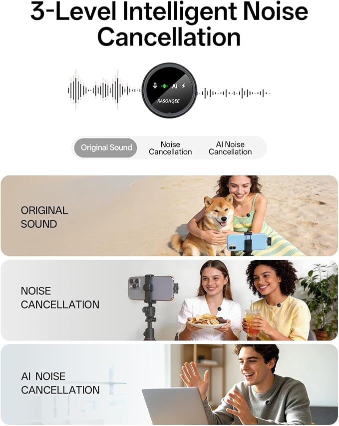 Wireless Lavalier Microphone for Content Creators,iPad & Android, Magnetic Clip-on Mini Mic with Charging Case,30H Playtime Plug-Play Lapel Lavalier Mic for Vlog TikTok, AI Noise Reduction - Image 3