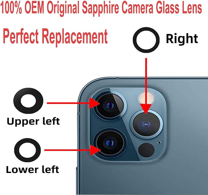 LEAFE for iPhone 17 Pro/iPhone 17 Pro Max Camera Lens Replacement | 2 Set OEM Original Back Rear Camera Lens Glass Replacement Kit for iPhone 17 Pro/17 Pro Max with Pre-Installed Adhesive - Image 5