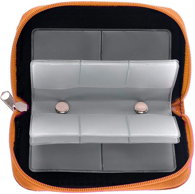 Memory Card Case - Carrying Case Suitable for Micro SD, Mini SD and 4X CF, Card Holder Bag Wallet for Media Storage Organization (Orange) - Image 2