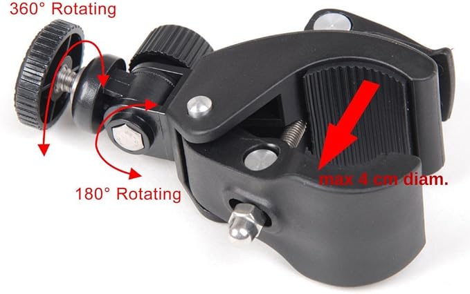 BlueSunshine Digital Camera Bike Handlebar Mount 1/4" Screw Clamp Bracket Tripod Holder Clamp for DSLR SLR Camera - Image 3