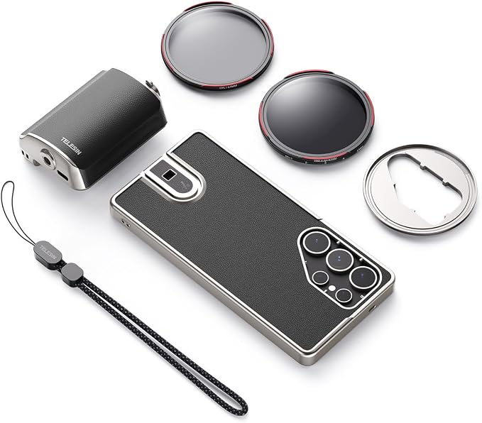 TELESIN Fun Shot Mastergrip Phone Camera Grip Photography Kit (Grip + Phone Case + 67mm VND Lens+67mm CPL Filter Lens) for Samsung Galaxy S25 Ultra, Comfort Ergonomic Professional Master Handle Holder by telesin