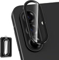 for Samsung Galaxy A36/A56 Camera Lens Protector, Individual Metal Ring Tempered Glass Lens Cover, [Strong Adsorption] Scratch Resistant Ultra-Thin HD Clear Lens Cover, 1 Set-Black Ring by Btscase