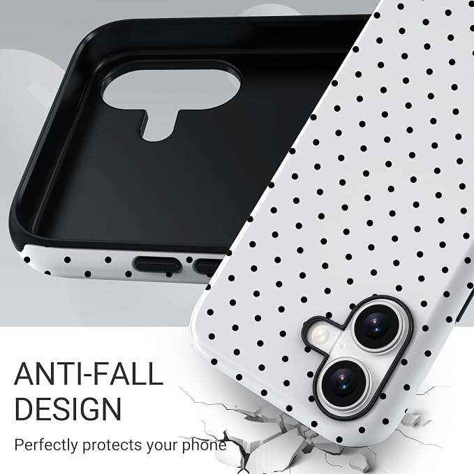 TPU Phone Case for iPhone 16, MagSafe Wireless Charging Compatible, Shockproof Slim Fit Protective Cover with Anti-Yellowing & Raised Camera Protection (Polka dot 8, iPhone 16) - Image 4