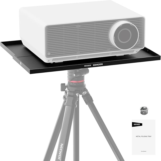 NEEWER 15"×11"×0.5" Metal Laptop Projector Notebook Tray Holder Detachable with 1/4" to 3/8" Screw Adapter for Tripod Mount Stand for Stage Meeting Outdoor Lecture (Tripod Stand NotIncluded), MS016A by Neewer