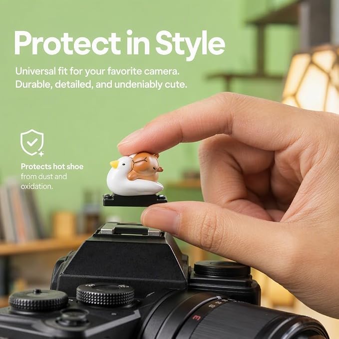 Camera Hot Shoe Cover, Cartoon Hot Shoe Cap, Hot Shoe Protector Compatible with Sony Fujifilm Fuji Canon Nikon Pentax Leical Panasonic (2pcs Fly Capybara) - Image 5