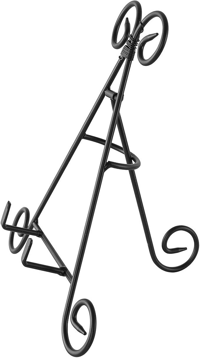 Super Z Outlet Tall Black Iron Curve Design Adjustable Display Stand for Photo Picture Albums, Home Decoration, Fine China Plates, Arts & Crafts Showcase (9") - Image 2