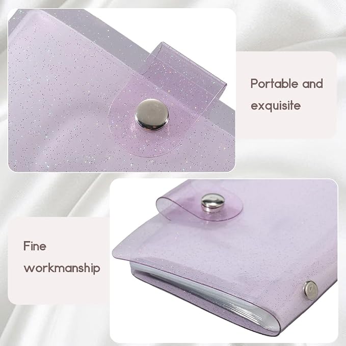 2 Pack 36 Pockets Instax Mini Photo Album Polaroid Picture Pockets PVC 4 x 3 Inch Rectangle Platinum Small Wallet Album Book Holder Cover for 3 Inch Pictures Photos Photocard Holder Storage - Image 4