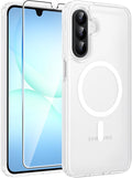 FNTCASE for Galaxy A17/A16 5G Phone Case, Fit for Magsafe, Screen Protector | Translucent Matte, 14FT Military Grade Drop Protection, Slim Shockproof Protective, for Samsung A 17 A 16 Cover, White by FNTCASE
