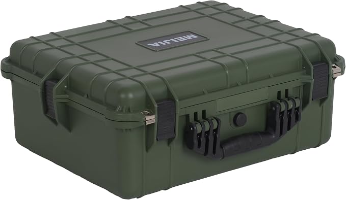 MEIJIA All Weather IP67 Waterproof Hard Camera Case,Hard Protective Case,Hard Case with Customizable Foam,Fit Use of Drones,Camera,Equipments,Pistols(Green,20.62 x16.85x8.11inches) by MEIJIA