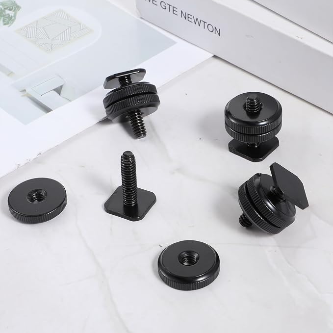 Camera Hot Shoe Mount to 1/4"-20 Tripod Screw Adapter Compatible with Versatile Flash Hot Shoe Mounts for DSLR Camera Rigs, Tripods, Mounting Accessories (4 Pcs) - Image 7