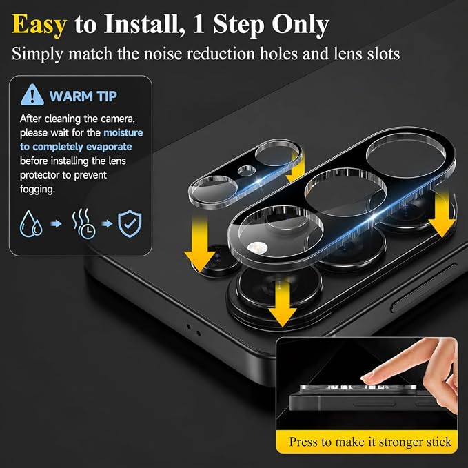 4 Pack for Samsung Galaxy S26 Ultra Camera Lens Screen Protector | 9H Tempered Glass Camera Lens Cover Decoration, Case Friendly, High Definition, Scratch-Resistant(Not for S25/S24) - Image 6